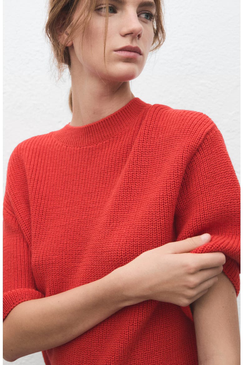 Three-Quarter Sleeve Sweater, Alternate, color, RED