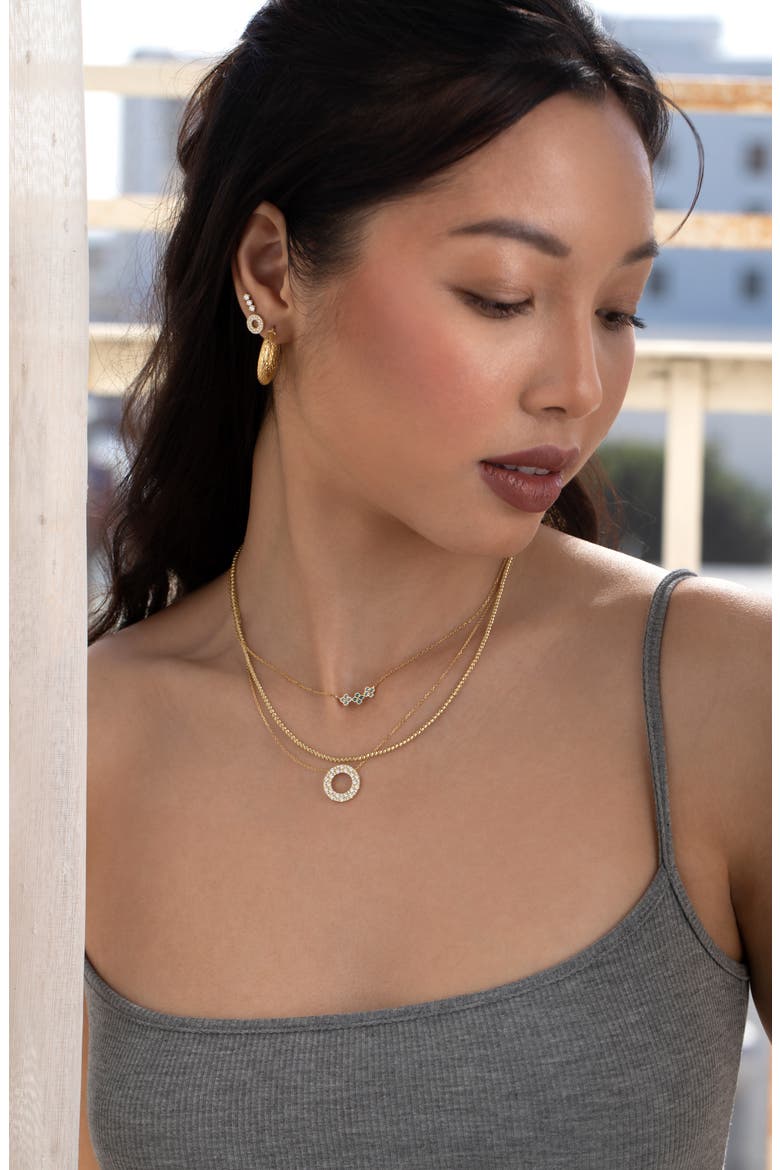 14K Gold Peridot Cluster Pendant Necklace (Nordstrom Exclusive), Alternate, color, 14K YELLOW GOLD
