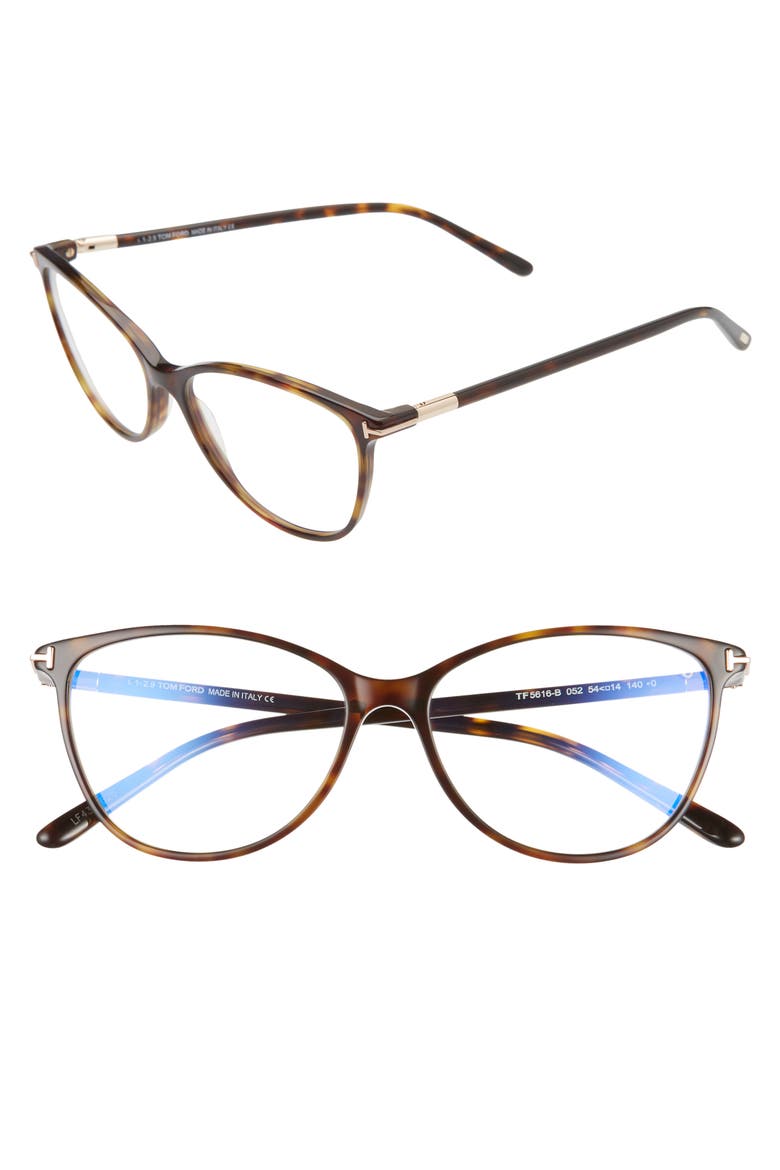 54mm Blue Light Blocking Optical Glasses, Main, color, DARK HAVANA
