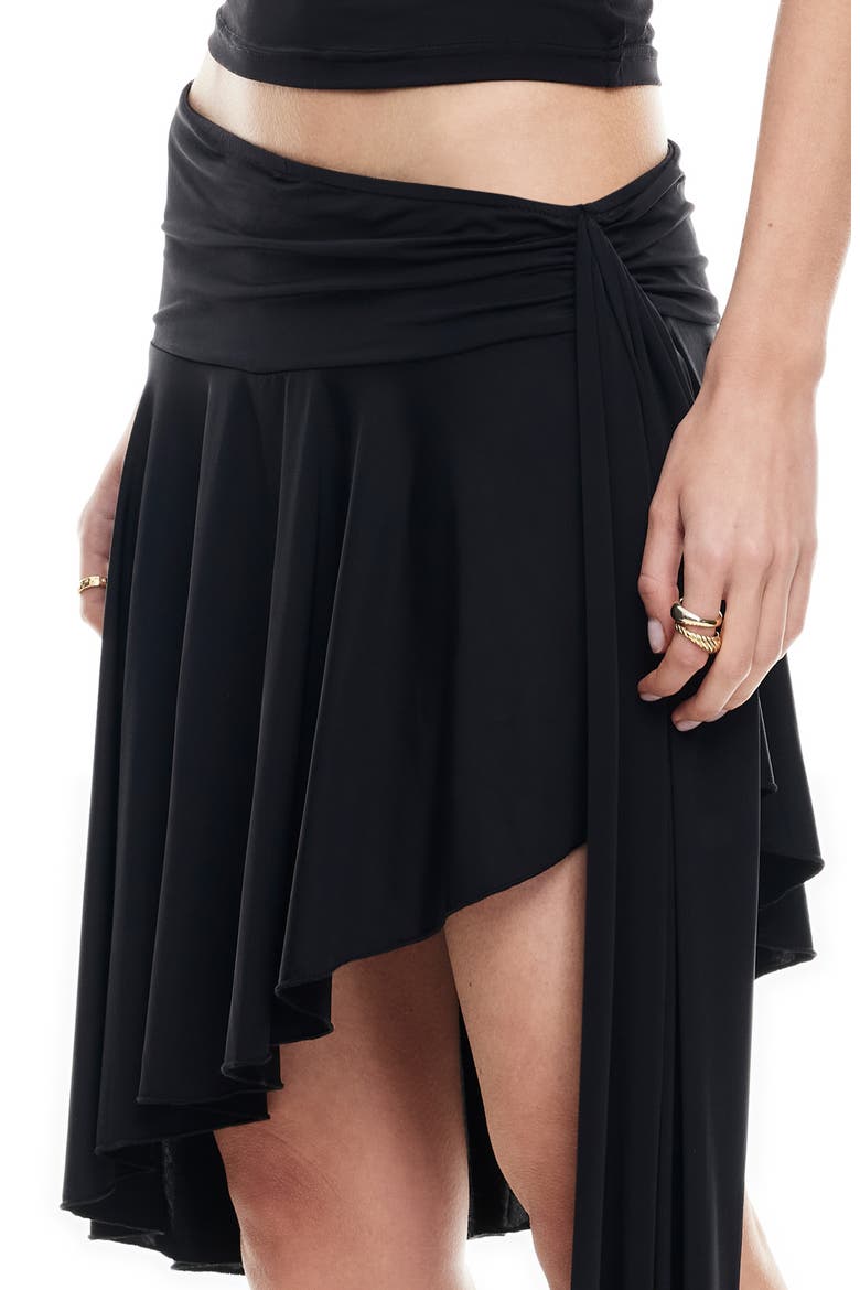 Safari Asymmetric Midi Skirt, Alternate, color, NOIR