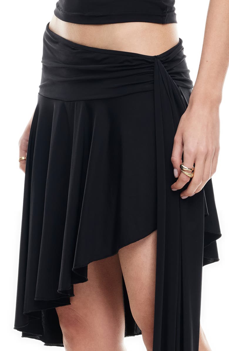 LIONESS Safari Asymmetric Midi Skirt, Alternate, color, Noir