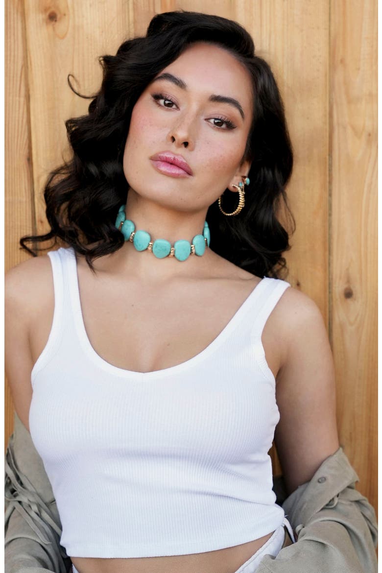 Reconstituted Turquoise Solstice Choker Necklace, Alternate, color, TURQUOISE