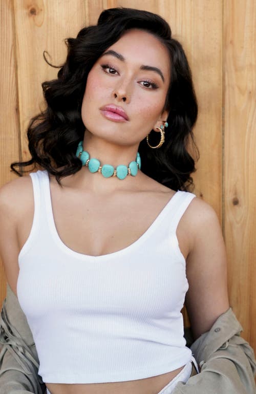 Ettika Reconstituted Turquoise Solstice Choker Necklace In Green