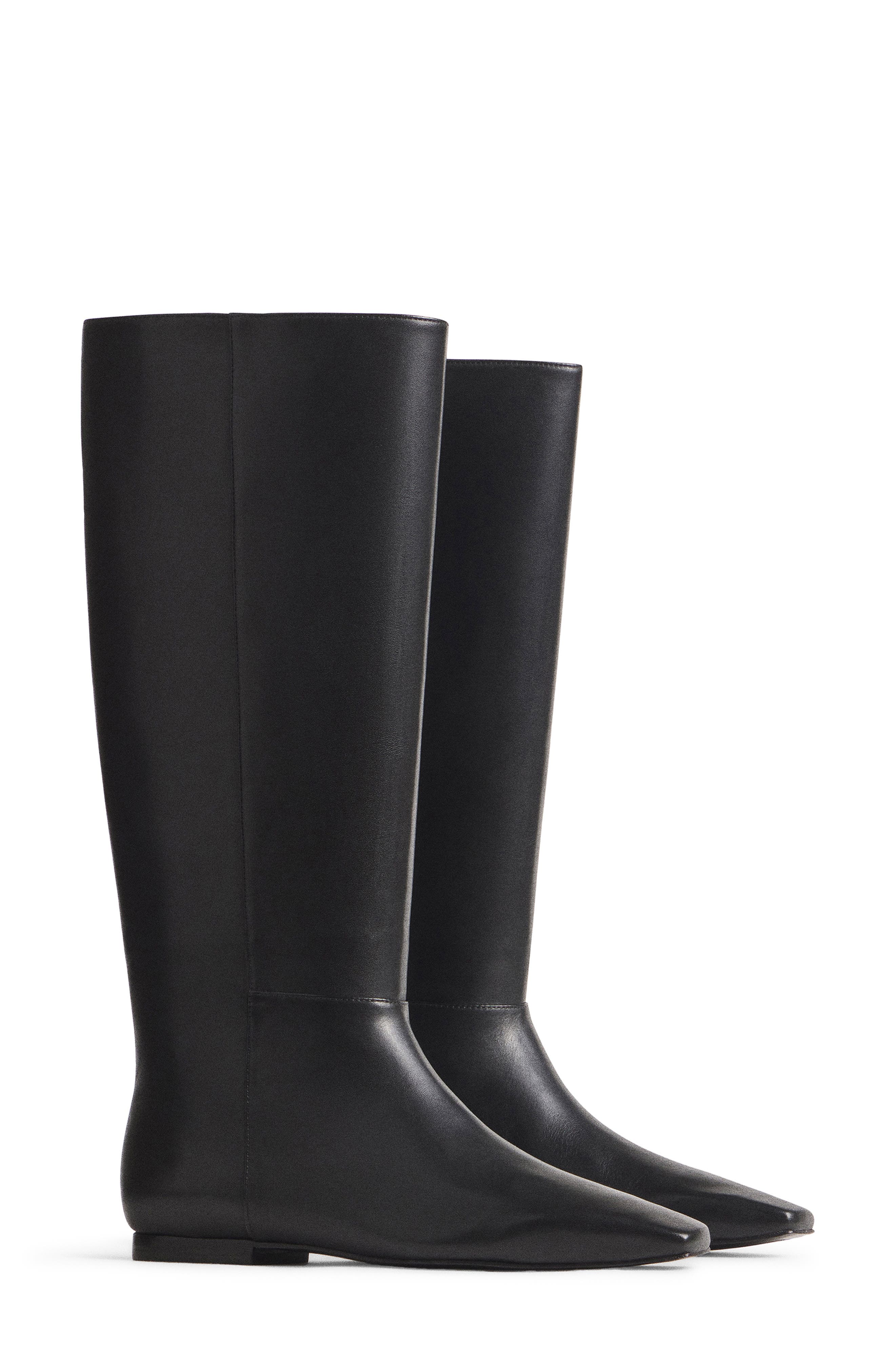 Remy Leather Knee High Boot, Main, color, BLACK LEATHER