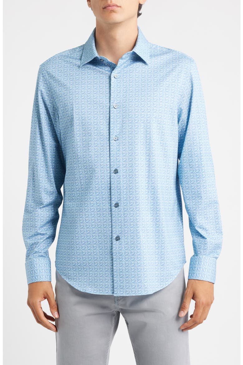 James OoohCotton® Floral Button-Up Shirt, Main, color, SEAFOAM