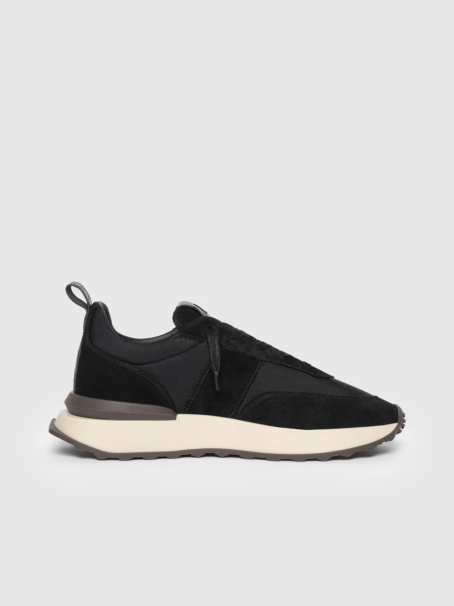Manière De Voir Monaco Suede and Nylon Runner, Alternate, color, Black