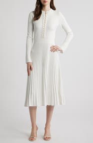 Elie Tahari The Jan Long Sleeve Midi Sweater Dress