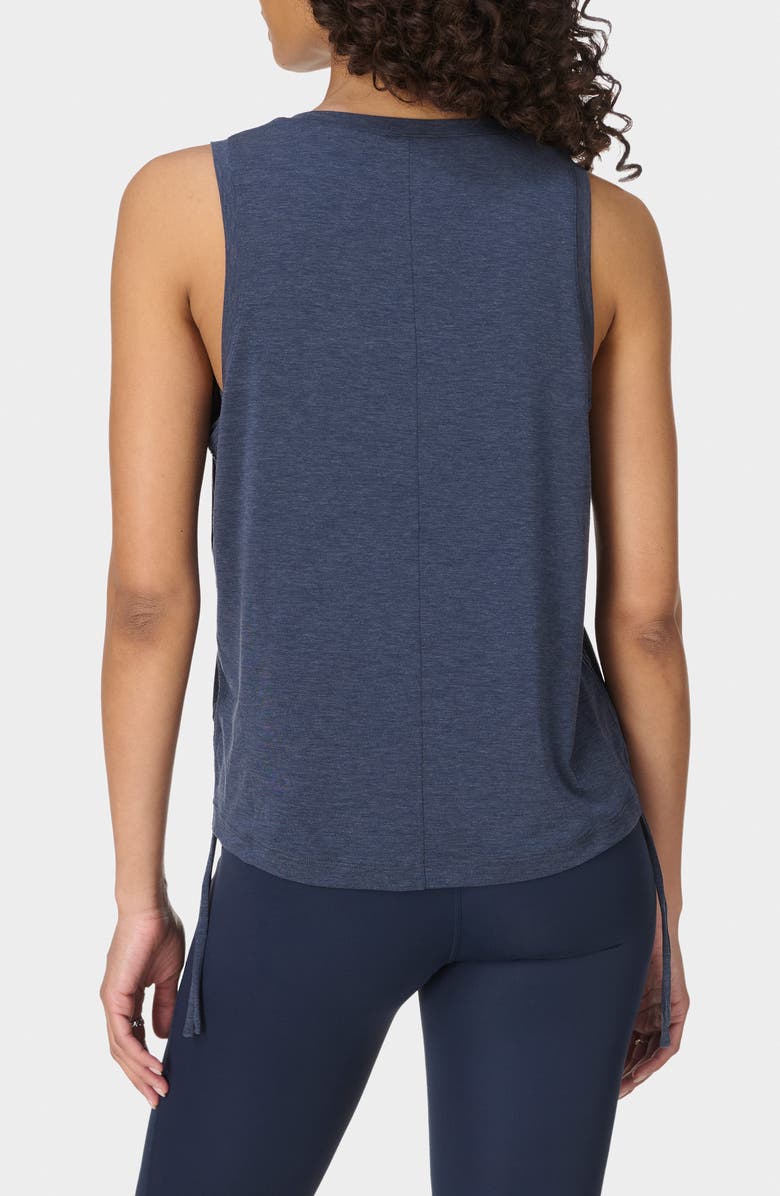 Sweaty Betty Soft Flow Studio Ruched Tank, Alternate, color, Navy Blue