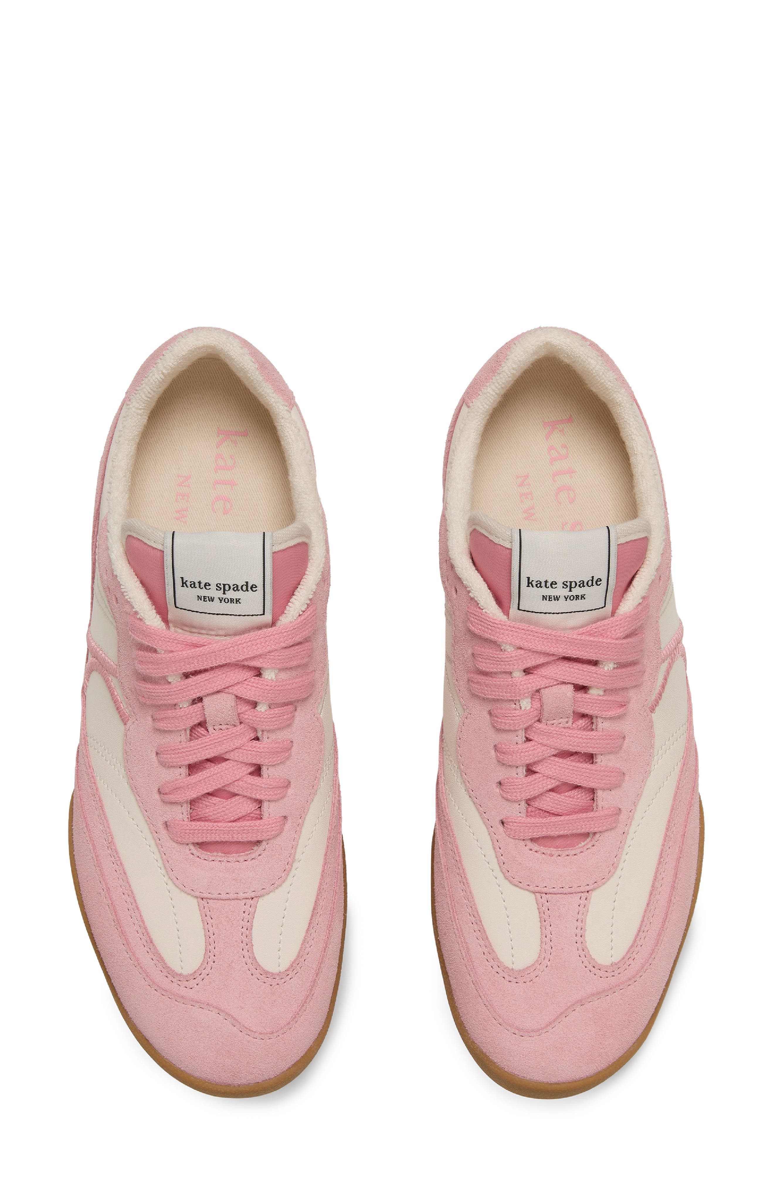 Kate Spade New York drift smooth sneaker, Alternate, color, Cream/ Grapefruit Soda