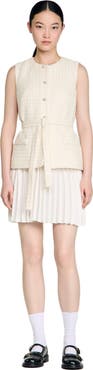 SANDRO Two-material short dress