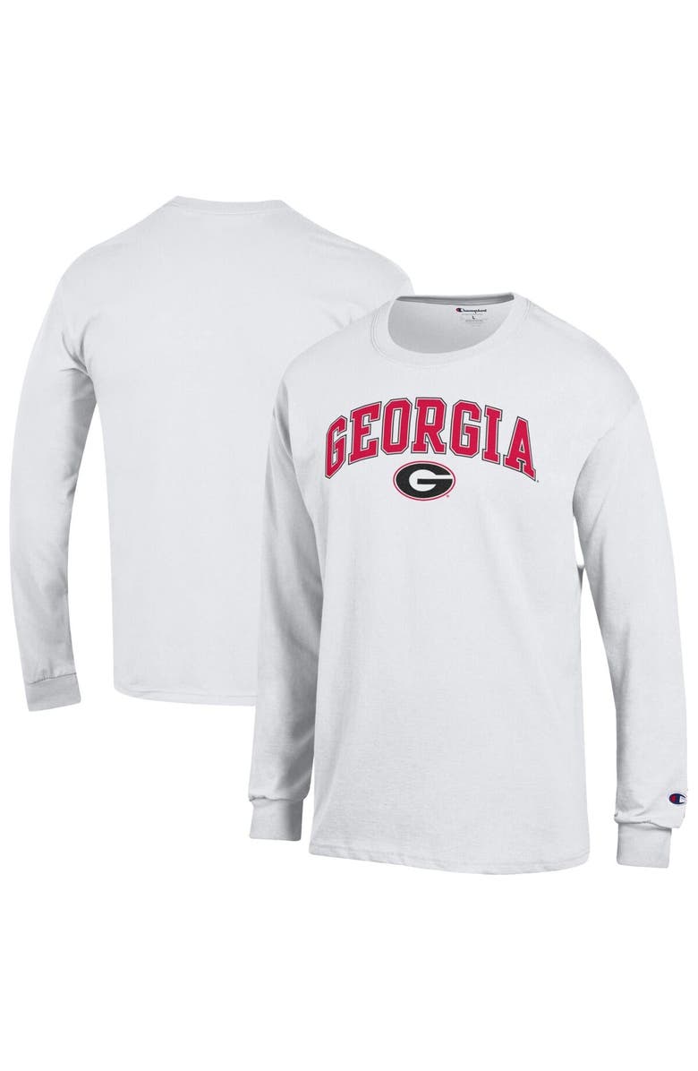 Champion Men's Champion White Georgia Bulldogs Arched Logo Long Sleeve T-Shirt, Main, color, White