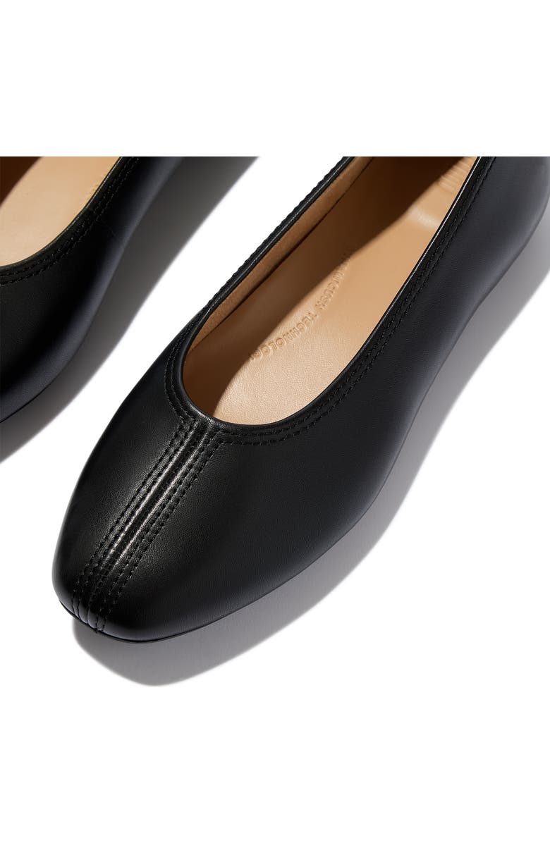 FitFlop Delicato High Cut Soft Leather Ballet Flats, Alternate, color, Black