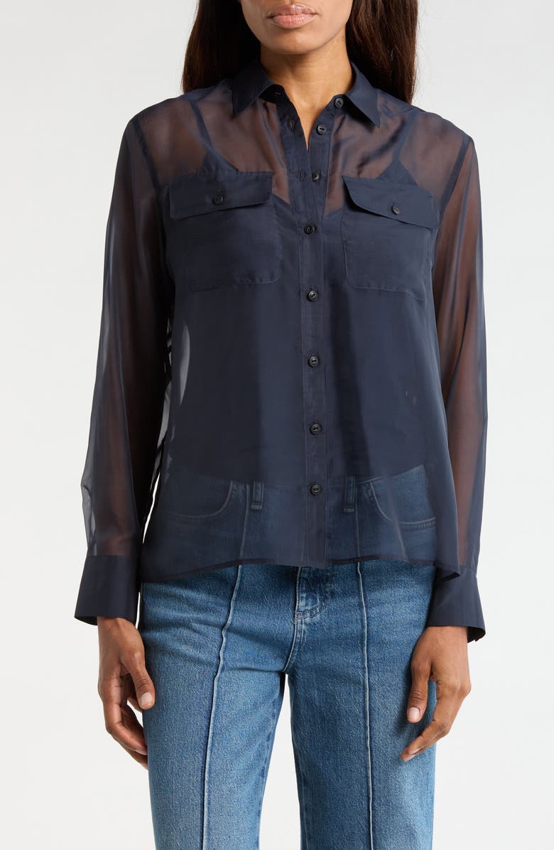 rag & bone Sonica Button-Up Shirt, Main, color, Navy
