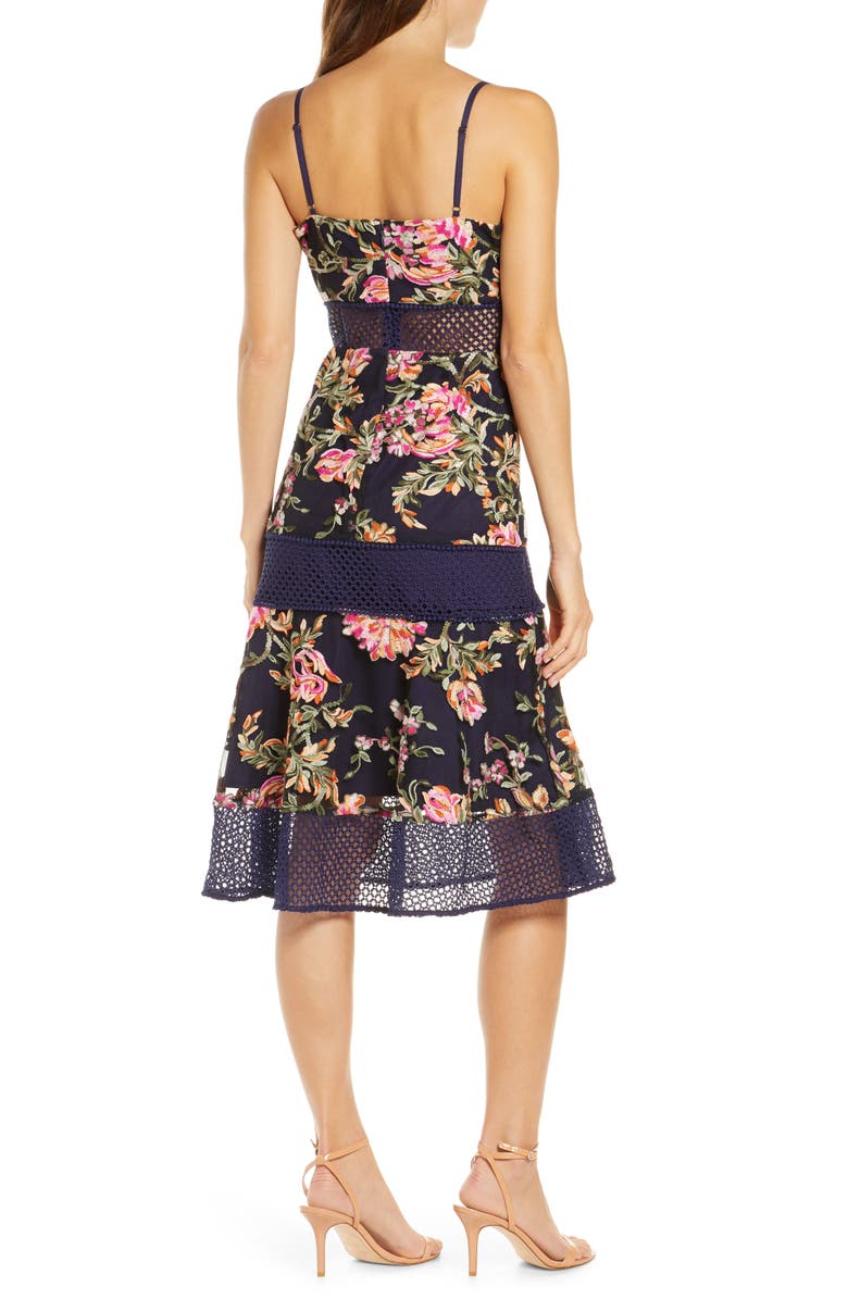 Adelyn Rae Kaylea Sleeveless Embroidered Lace Trim Dress, Alternate, color, 