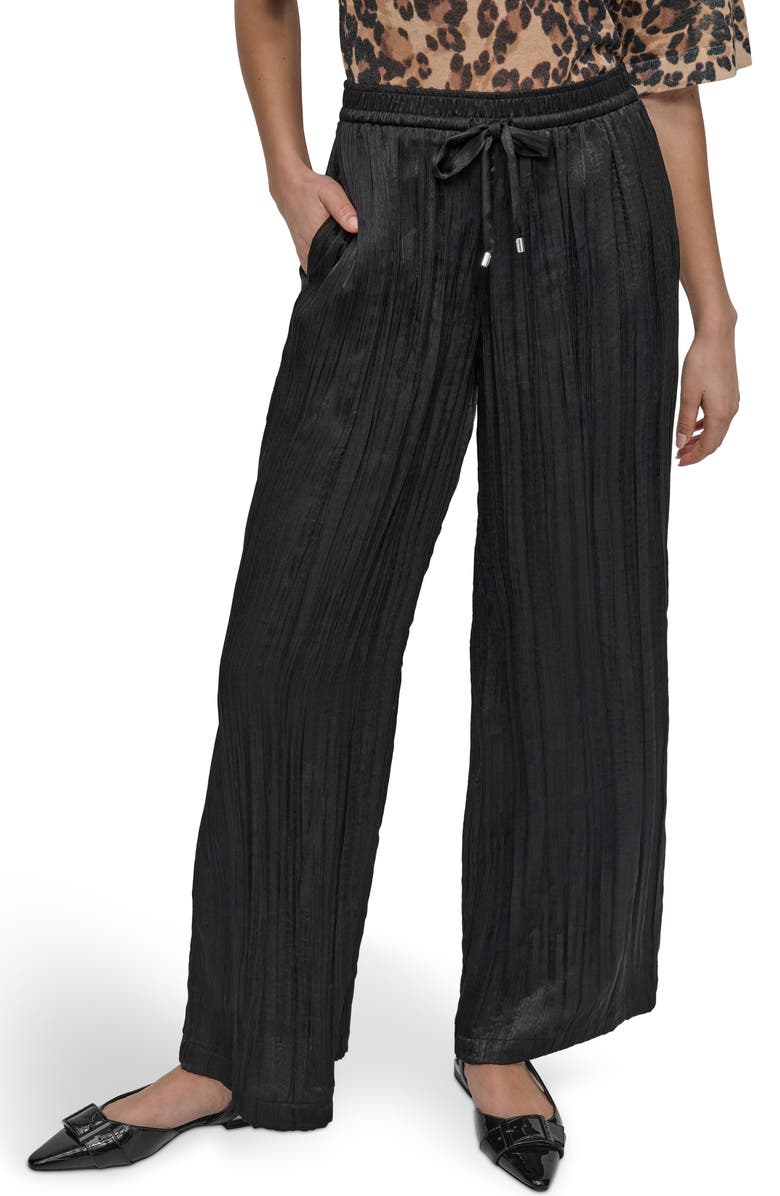 DKNY Crushed Drawstring Wide Leg Pants, Main, color, 