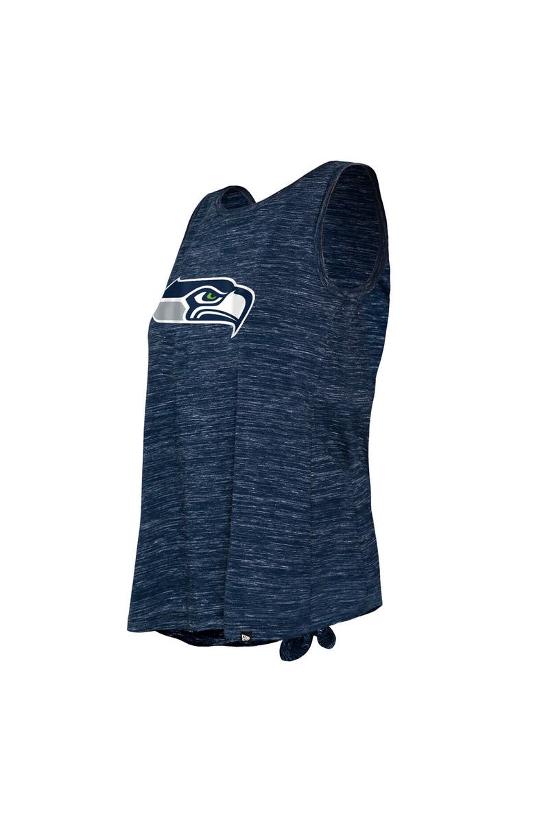 New Era Women's New Era College Navy Seattle Seahawks Space Dye Tie-Back Tank Top, Alternate, color, 