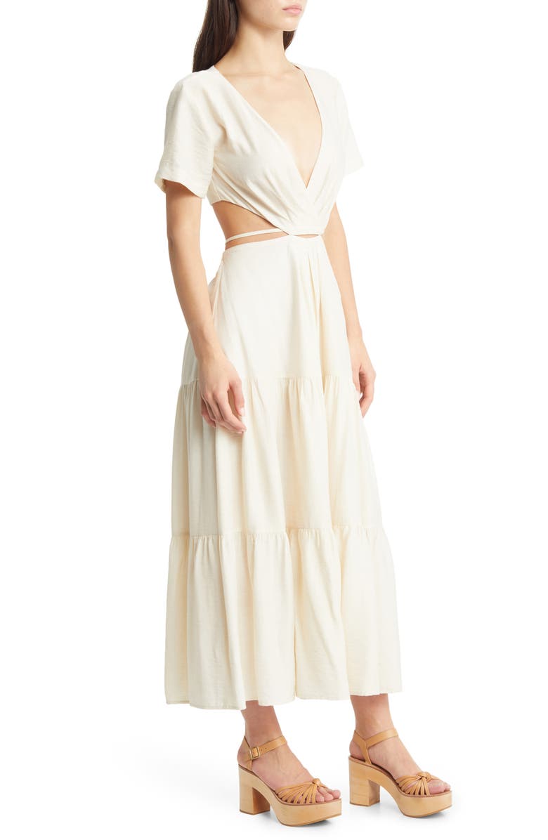 MOON RIVER Cutout Stretch Cotton Maxi Dress, Alternate, color, 
