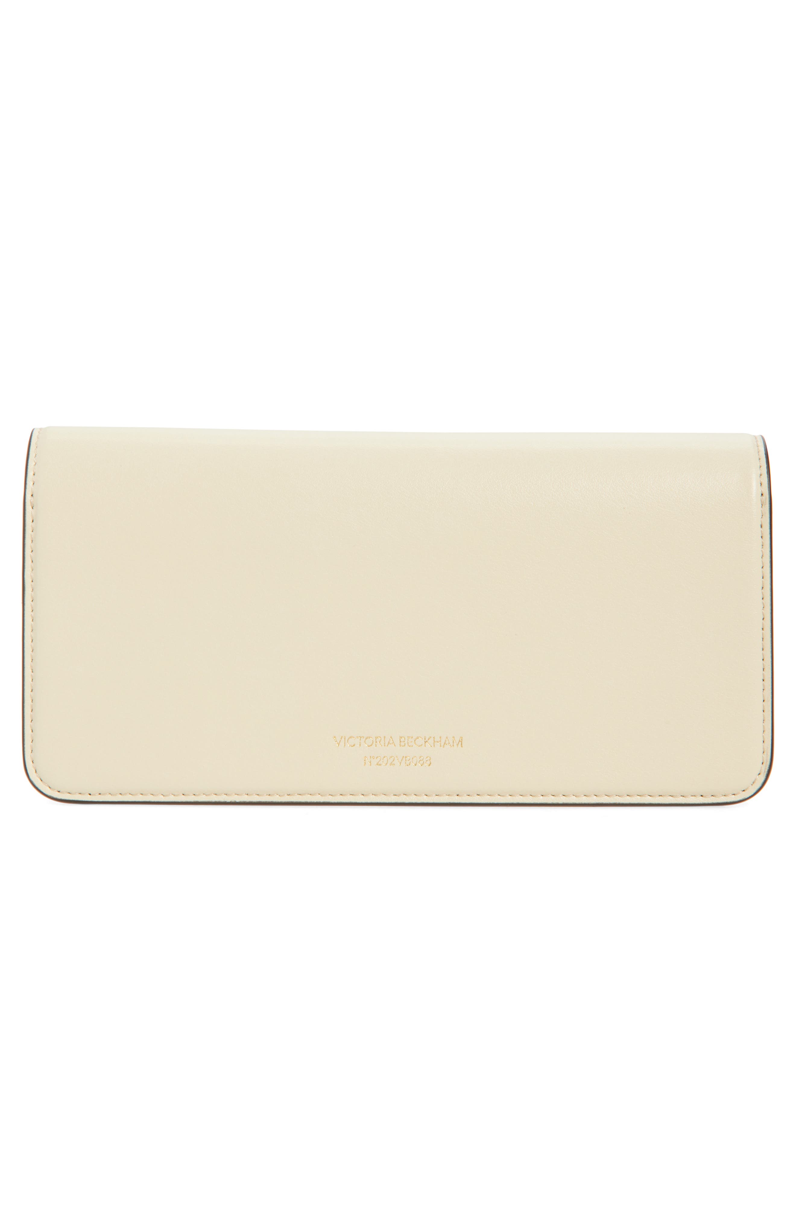 Victoria Beckham 202 Leather Clutch, Alternate, color, Ivory