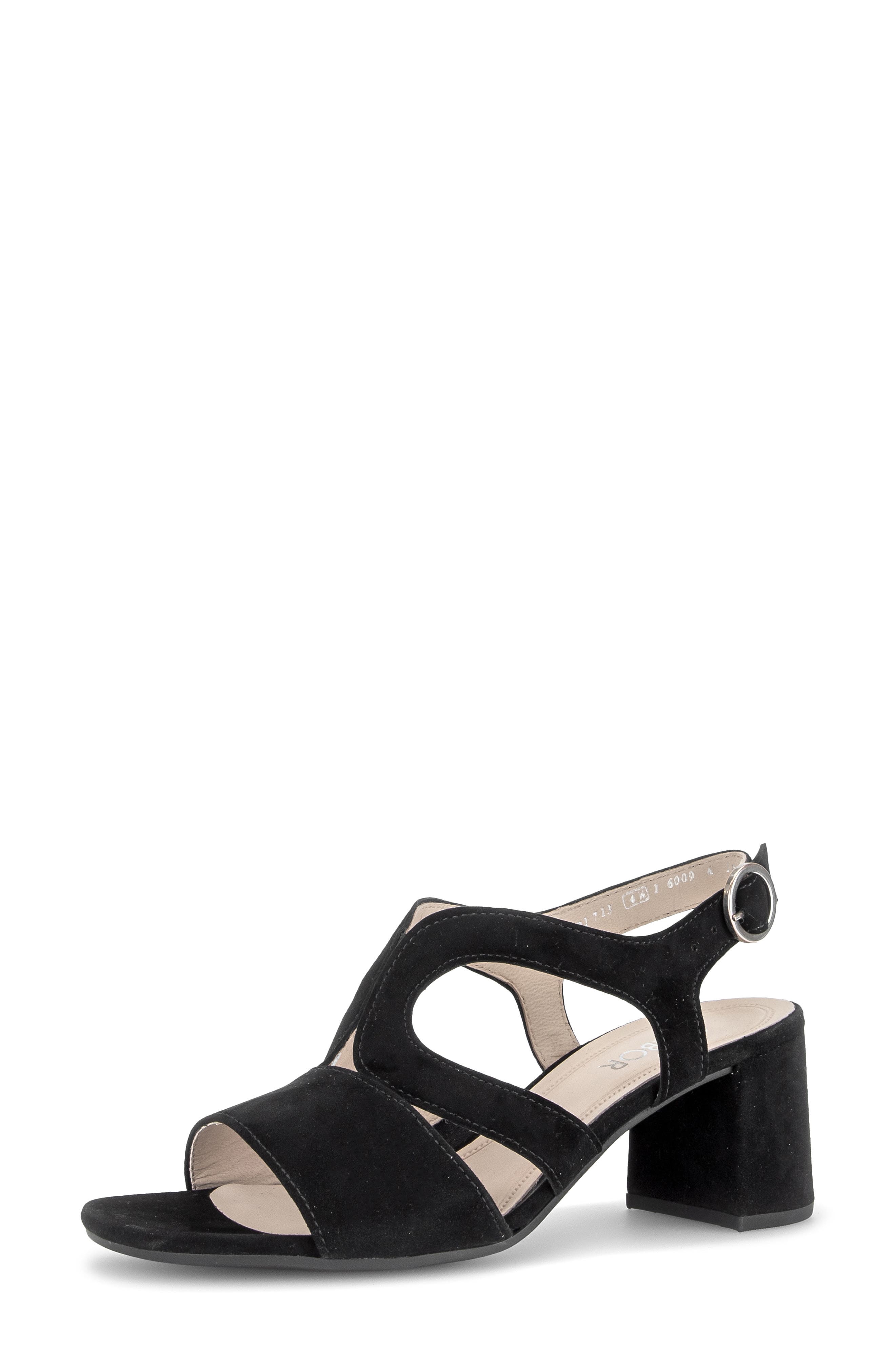 Gabor Ankle Strap Sandal, Main, color, Black