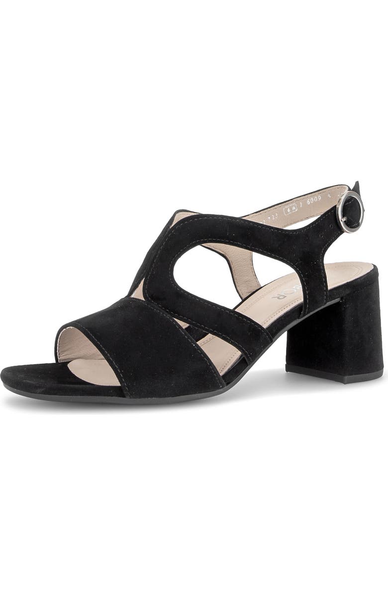 Gabor Ankle Strap Sandal, Main, color, Black