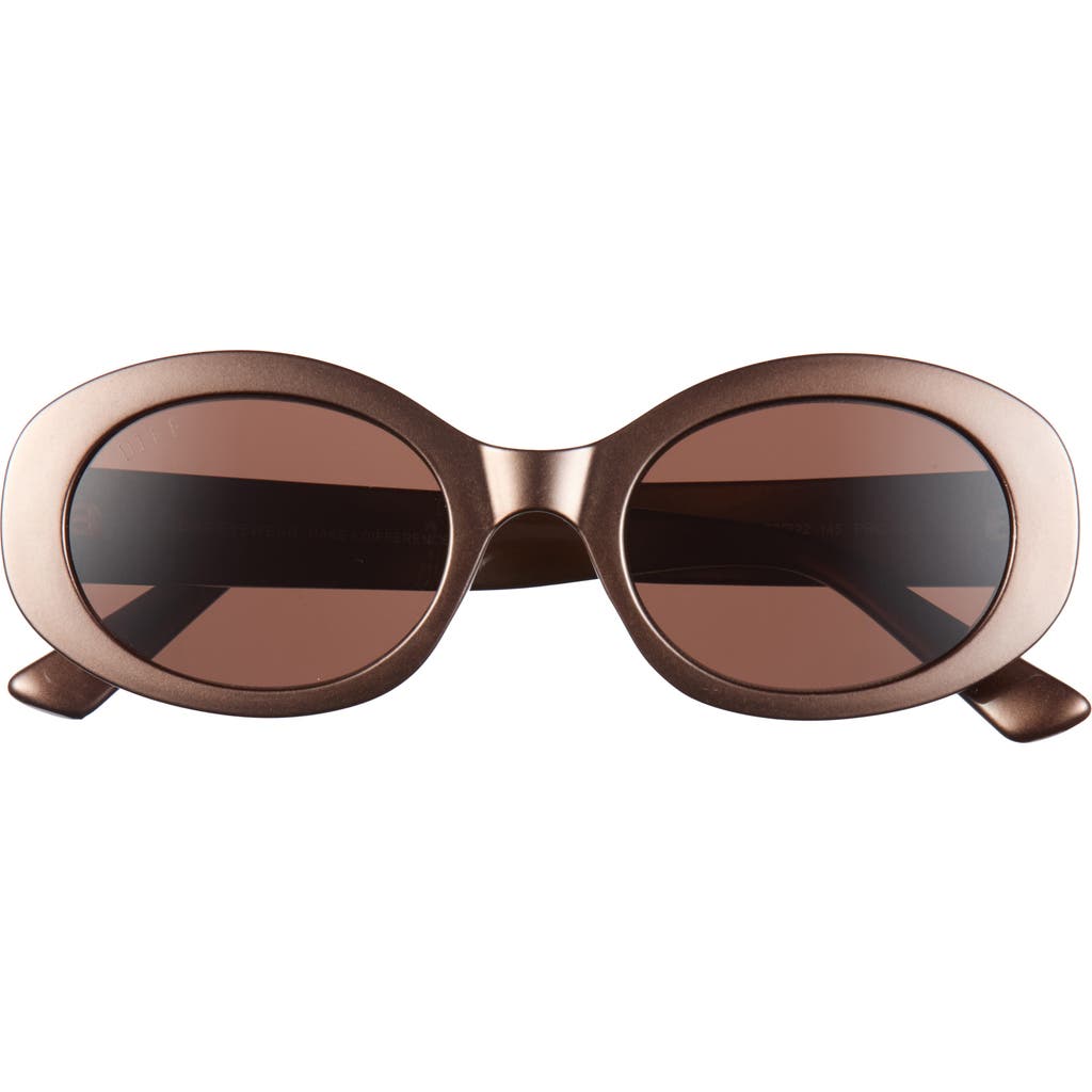 Diff Delaney 52mm Oval Sunglasses In Pearled Umber Brown