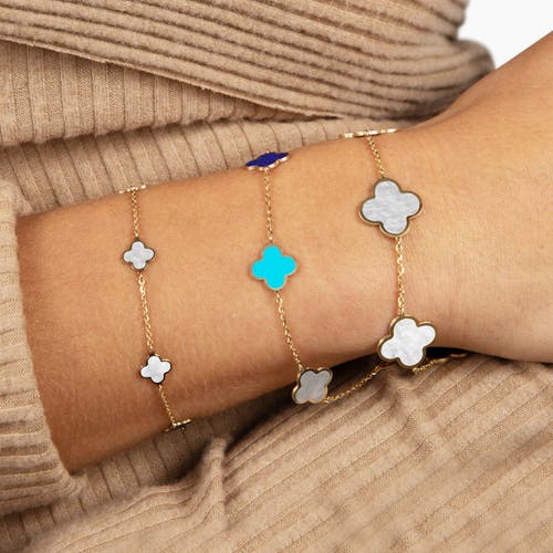 The Lovery Fine Jewelry Small Pastel Mixed Clover Bracelet