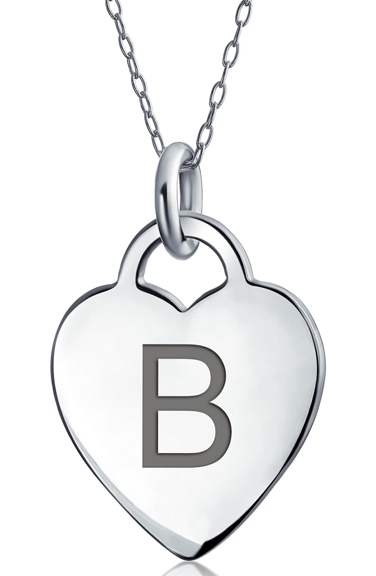 BLING JEWELRY Stelring Silver Initial Pendant Necklace - A-Z Available