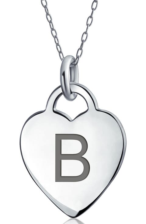 Stelring Silver Initial Pendant Necklace - A-Z Available
