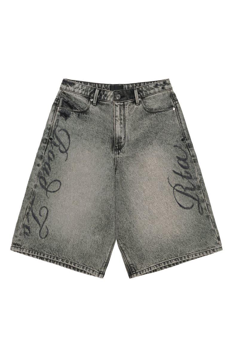 RtA Gustavo Oversize Denim Bermuda Shorts, Main, color, Stone Haze Laser Rta