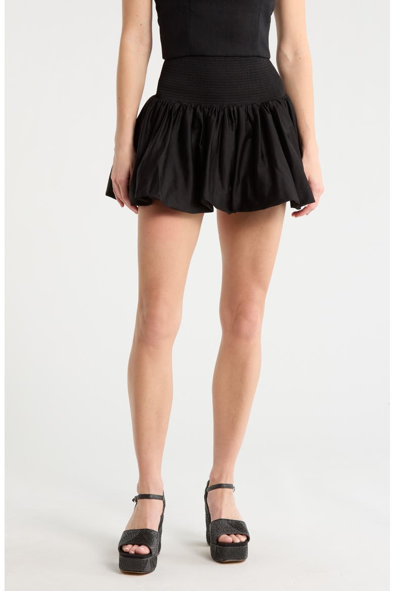 Arden Drop Waist Bubble Hem Skirt, Main, color, BLACK