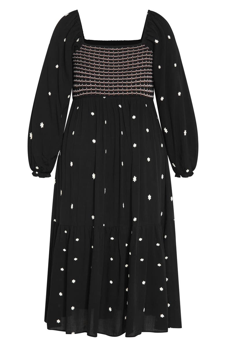 City Chic Kai Long Sleeve Maxi Dress, Alternate, color, Black