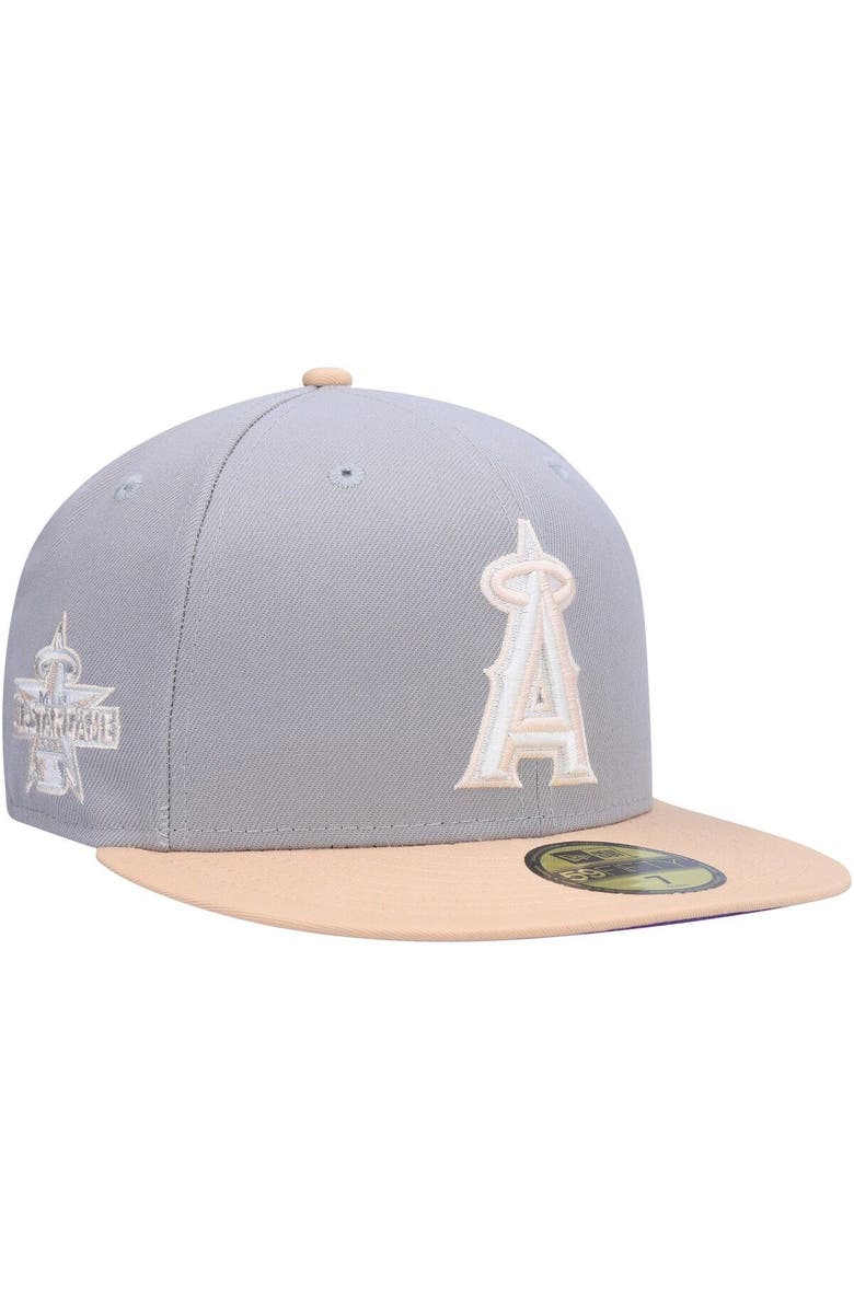 New Era Men's New Era Gray/Peach Los Angeles Angels 2010 MLB All-Star Game Purple Undervisor 59FIFTY Fitted Hat, Main, color, 