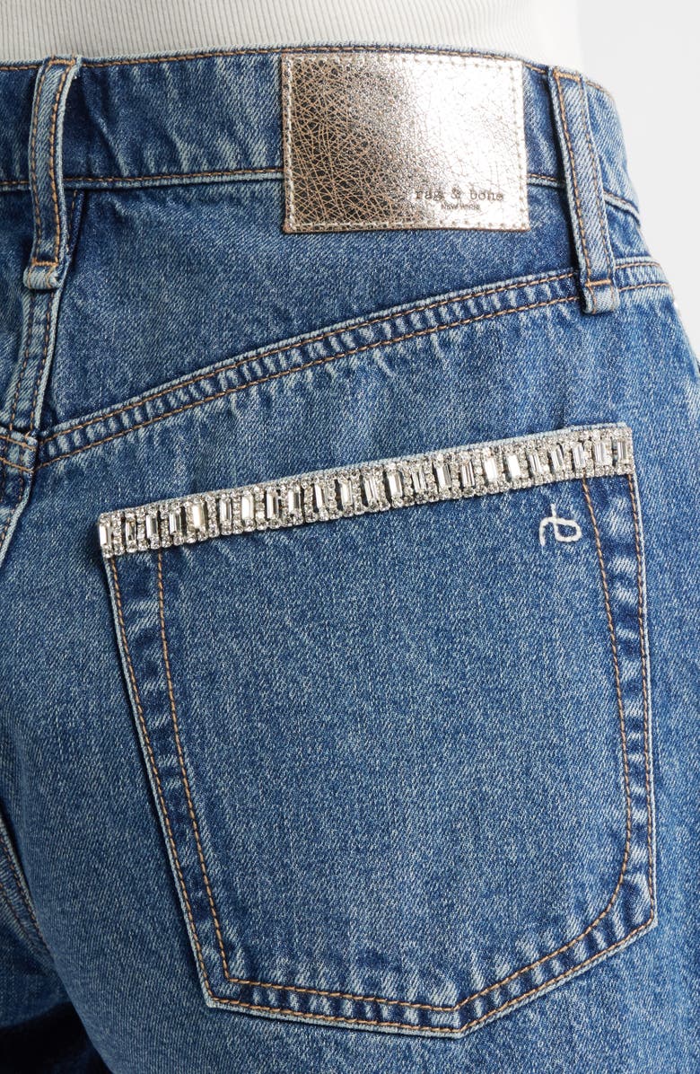 rag & bone Embellished High Waist Raw Hem Cutoff Denim Shorts, Alternate, color, Evjwl