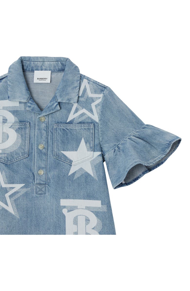 Burberry Kids' Blair TB Monogram Star Denim Dress, Alternate, color,
