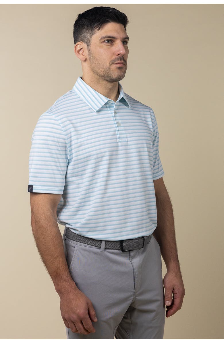 ASHWORTH GOLF Ivy Stripe Polo, Alternate, color, Seaside