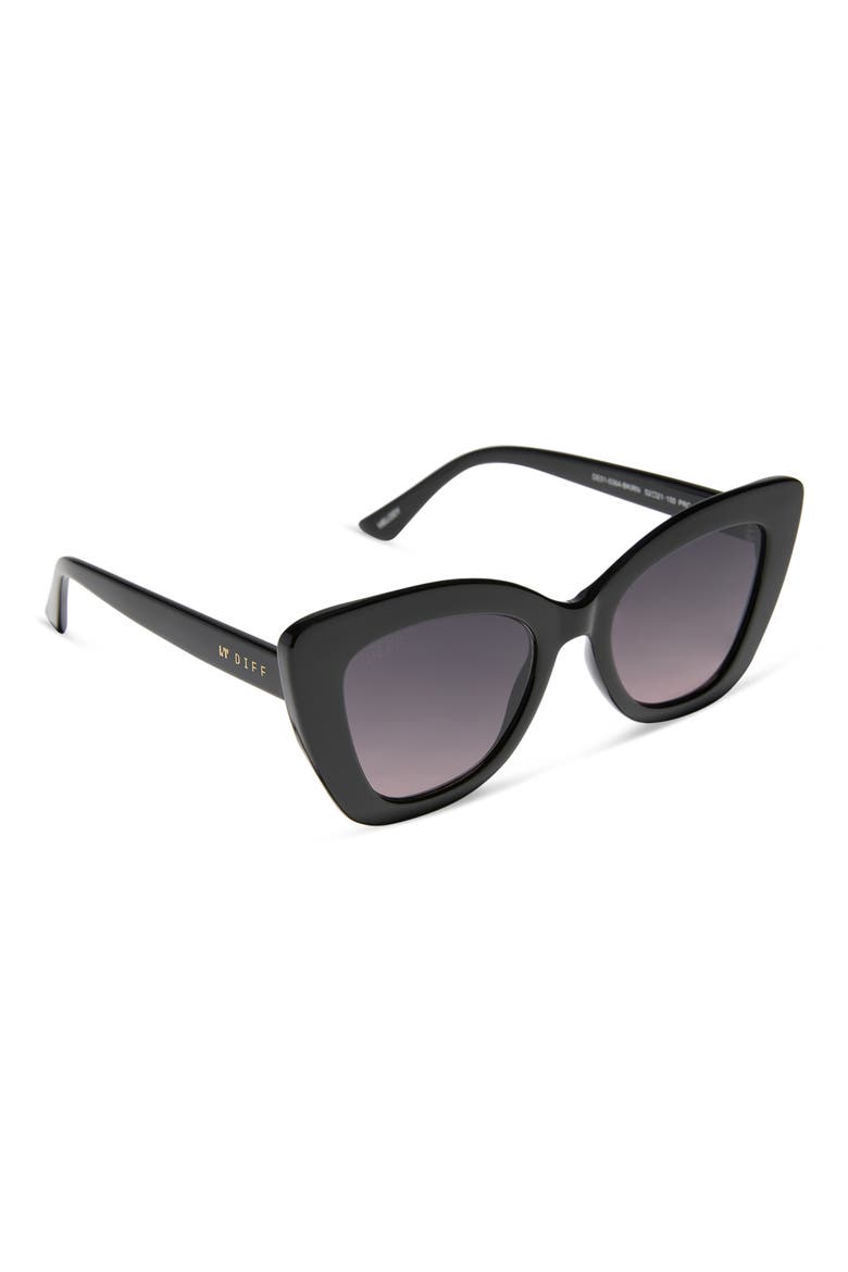 Melody 52mm Polarized Gradient Cat Eye Sunglasses, Alternate, color, BLACK IRIS