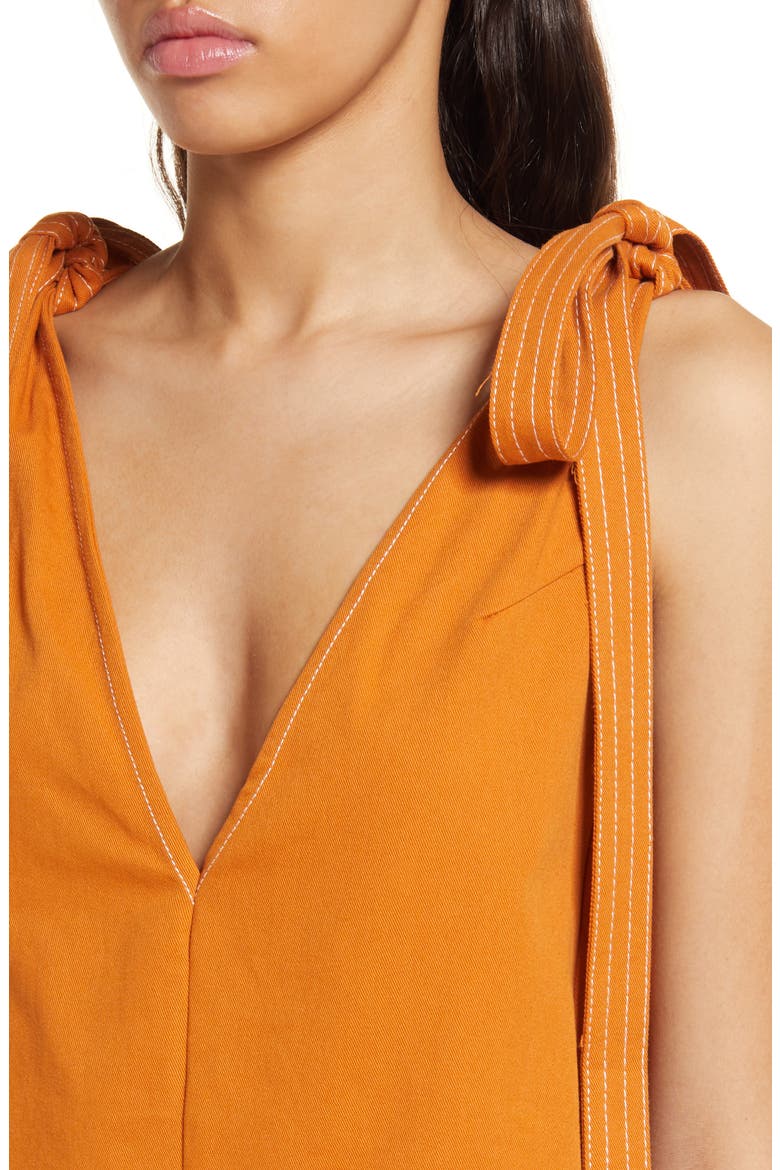 V-Neck Shift Minidress, Alternate, color, TAN