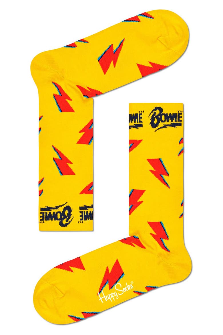 6-Pack David Bowie Socks, Alternate, color, BRT CMB
