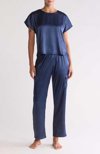 Nicole Miller Cargo Satin Long Pajamas | Nordstromrack