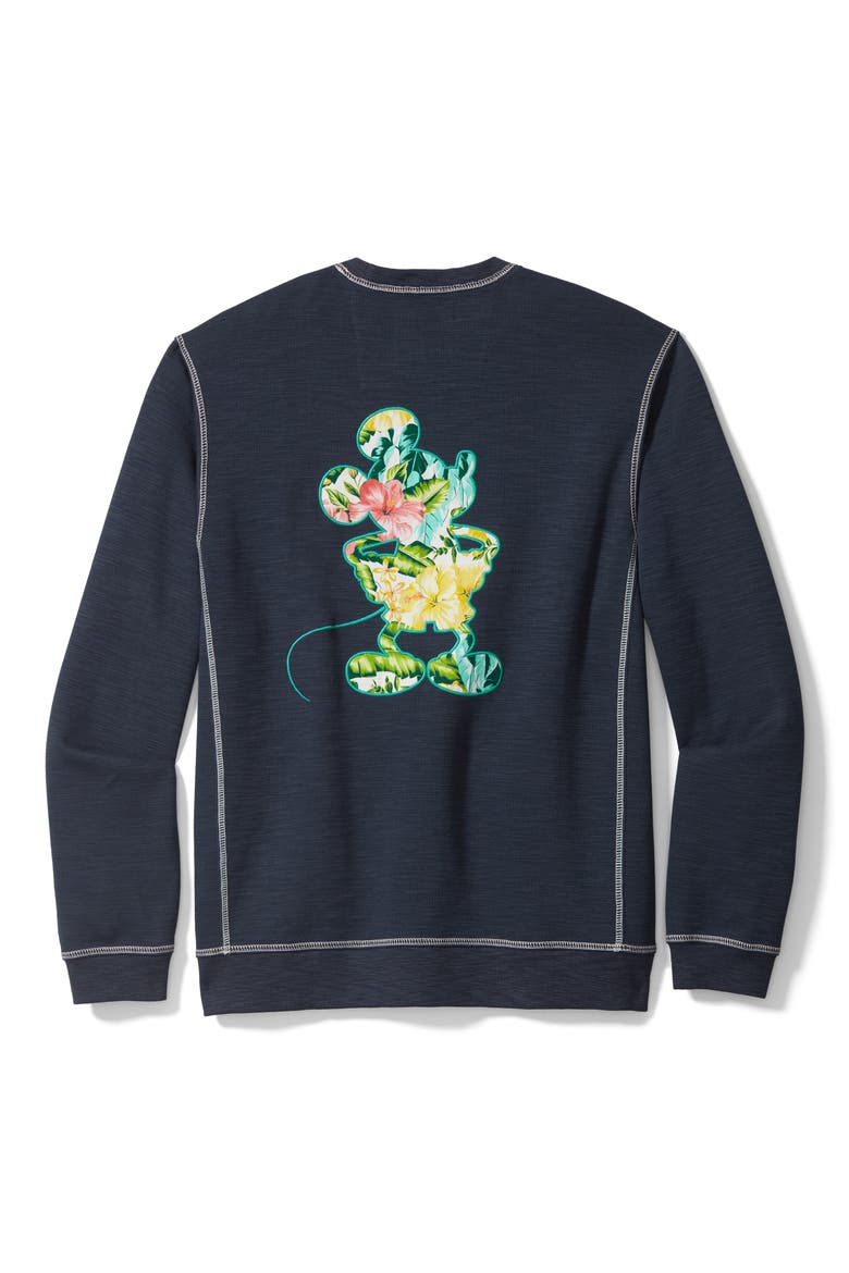 x Disney® Tobago Mickey Mouse Appliqué Graphic Sweatshirt, Alternate, color, OCEAN DEEP
