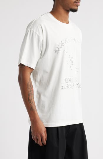 Athletic Distressed Logo Cotton Graphic T-Shirt