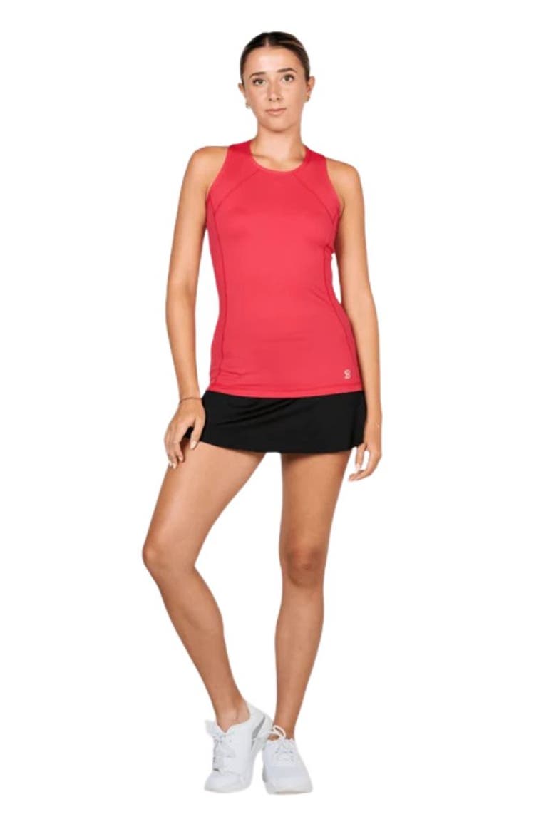 UV Colors Womens Tennis Tank Top, Alternate, color, Berry Red