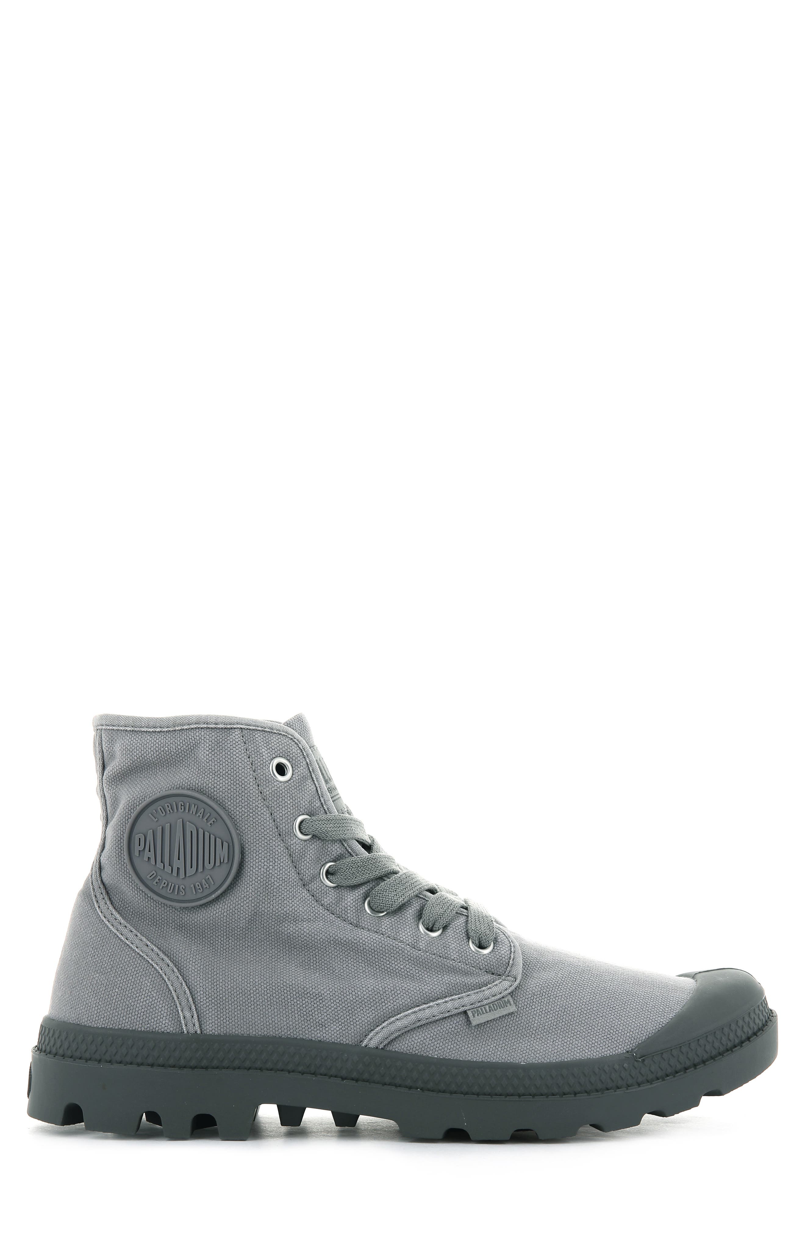 Palladium Pampa Hi Canvas Boot, Alternate, color, Gray Flannel