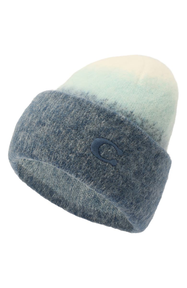 COACH Embroidered C Ombré Beanie, Alternate, color, Navy Multi