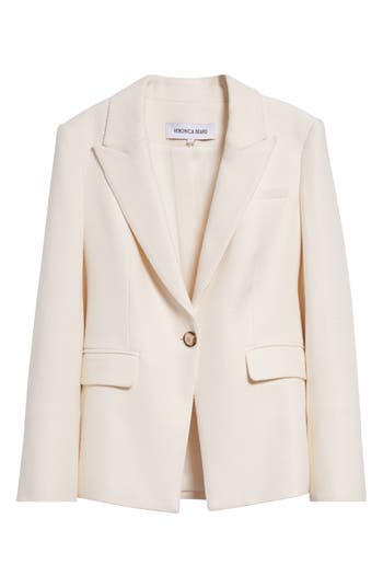 Veronica Beard Cutaway Stretch-linen Dickey Jacket In Ivory