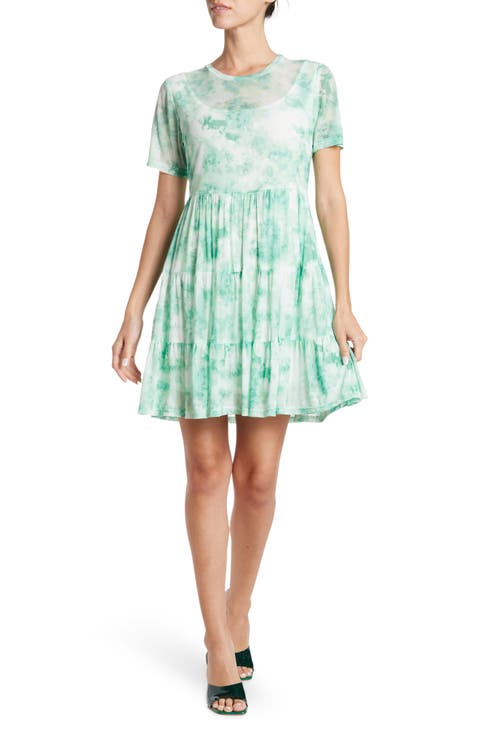 Cate Floral Print Tiered T-Shirt Dress