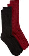 Hue Assorted 2-Pack Cable Crew Socks