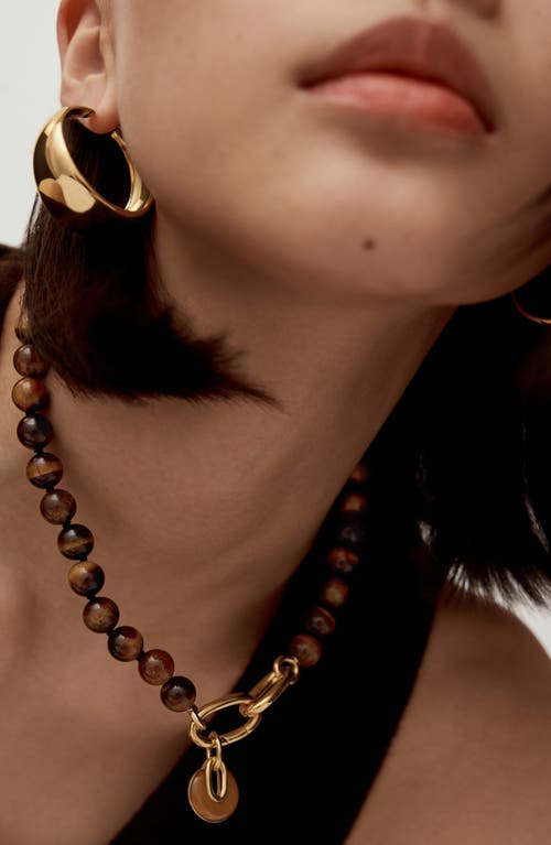 Monica Vinader X Kate Young Semiprecious Stone Pendant Necklace In Brown