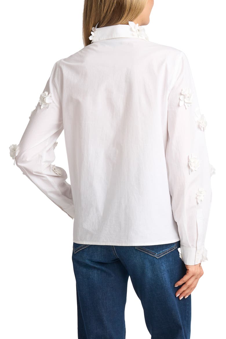 Avery Appliqué Cotton Shirt, Alternate, color, BRILLIANT WHITE