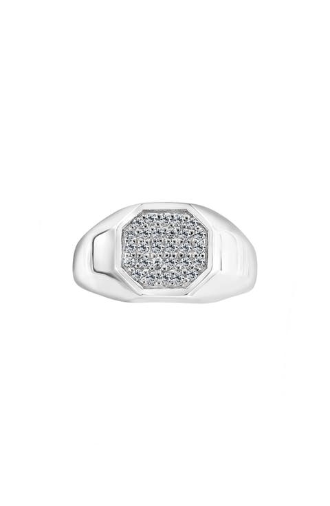 Men's Pavé White Topaz Signet Ring
